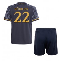 Dječji Nogometni Dres Real Madrid Antonio Rudiger #22 Gostujuci 2023-24 Kratak Rukav (+ Kratke hlače)